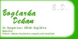 boglarka dekan business card